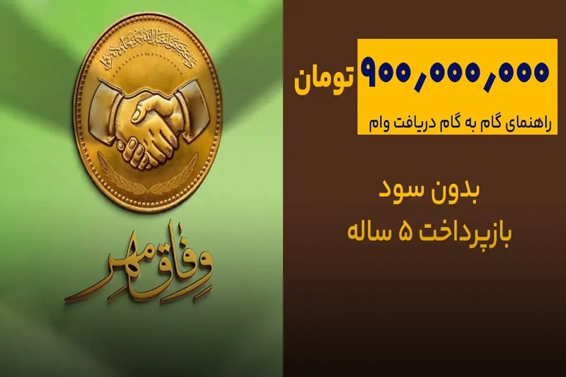 جزئیات وام وفاق مهر بانک مهر ایران: وام قرض الحسنه ۴۰۰ و ۹۰۰ میلیون تومانی بدون سود وام وفاق مهر بانک مهر ایران