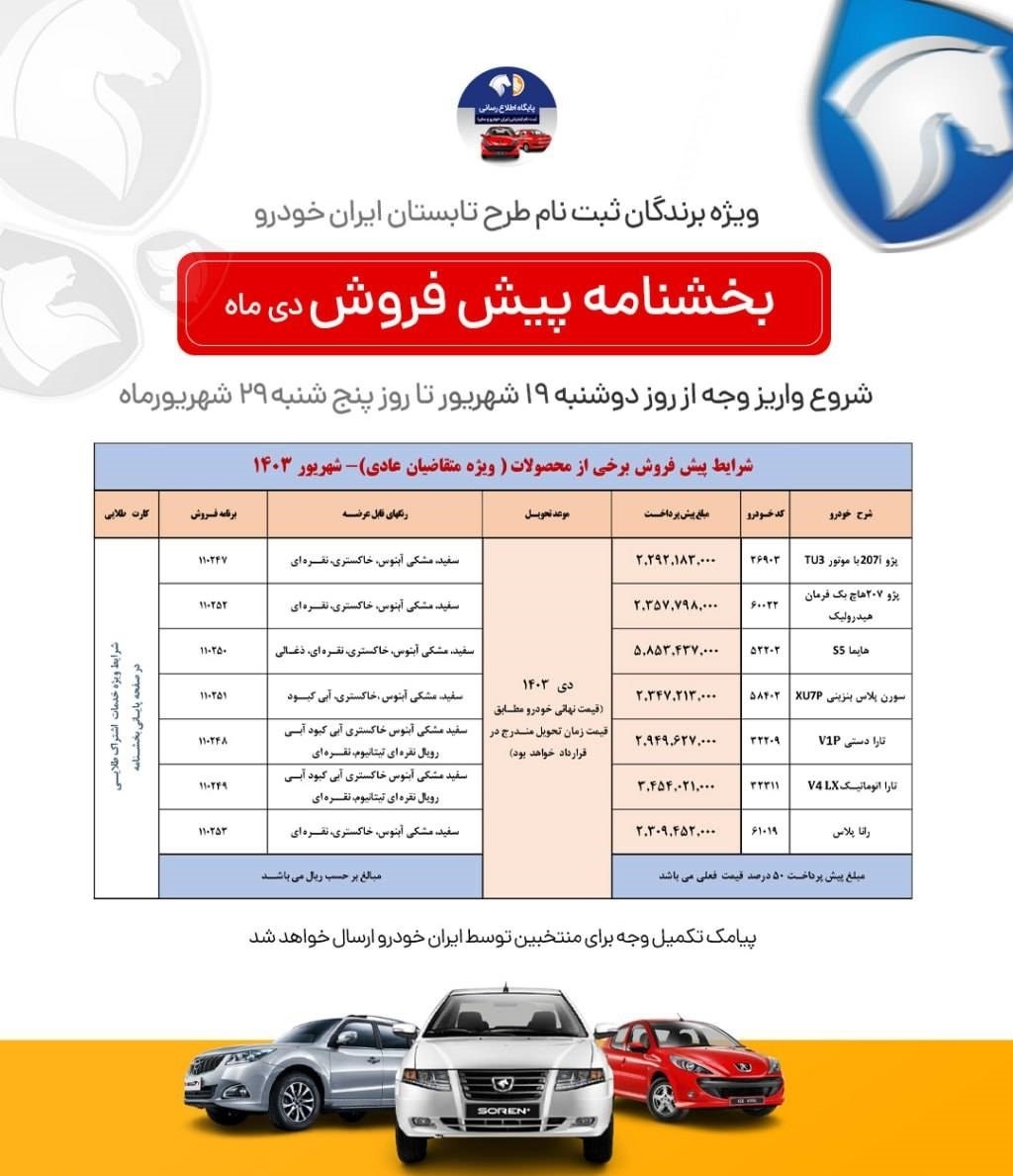 مهلت واریز وجه پیش فروش ایران خودرو مهلت واریز وجه پیش فروش ایران خودرو