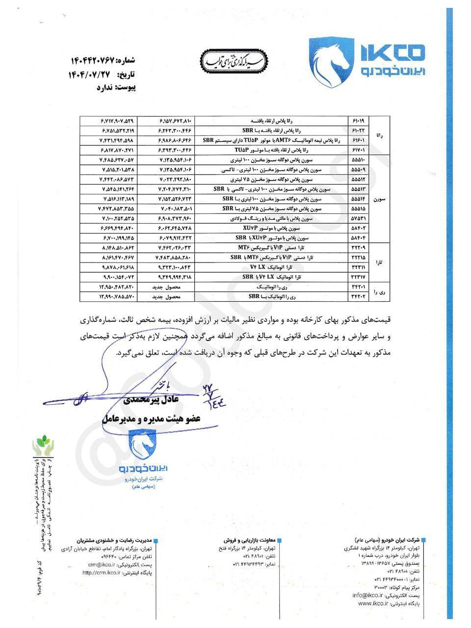 در حال ویرایش///قیمت جدید محصولات ایرانخودرو اعلام شد+جدول قیمت در حال ویرایش///قیمت جدید محصولات ایرانخودرو اعلام شد+جدول قیمت