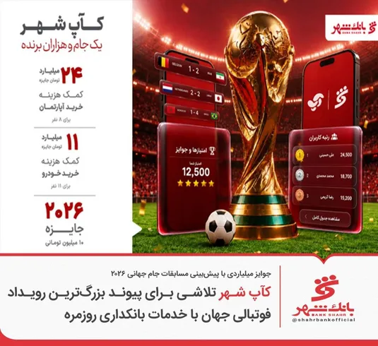 &laquo;کآپ شهر&raquo; تلاشی برای پیوند بزرگ&zwnj;ترین رویداد فوتبالی جهان با بانکداری