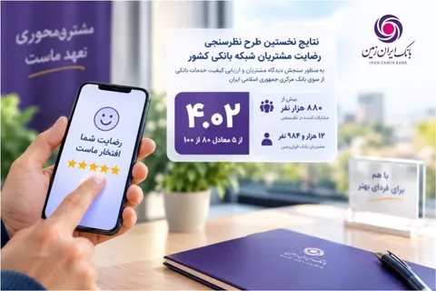 رضایت مشتریان از خدمات بانک ایران‌زمین در ارزیابی سراسری بانک مرکزی