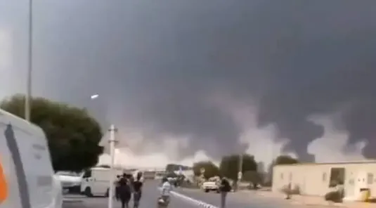 حمله پهپادی ارتش یمن به پالایشگاه آرامکو در عربستان